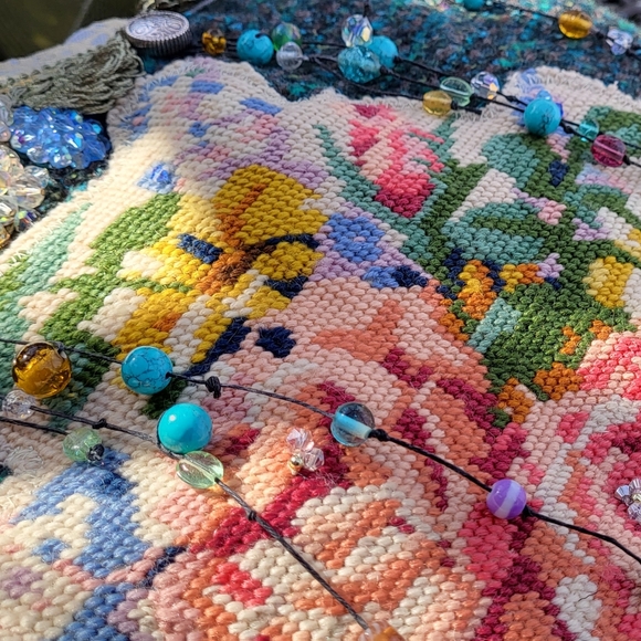 Handmade Artsy Boho Crossbody Messanger Style Bag - Picture 5 of 11